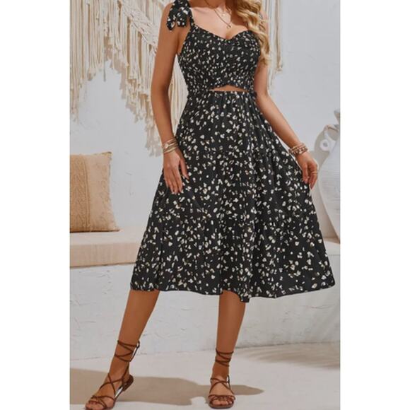 NWT Persea Crossover Front Midi Dress size 4 - Picture 1 of 7